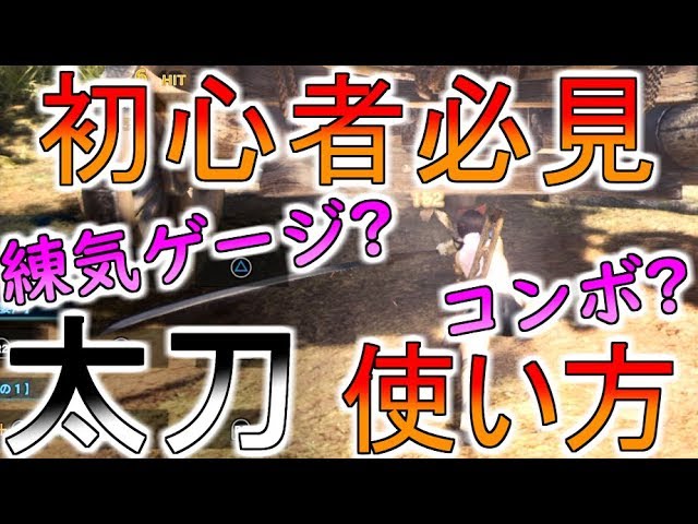 Mhw Ib 初心者の方へ 太刀の使い方 基礎知識 コンボ 操作方法解説 モンハンワールドアイスボーン攻略 Youtube