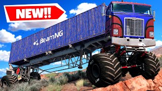 Hauling a Trailer with a MONSTER SEMI TRUCK During a Chase in BeamNG Drive Mods!