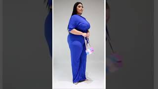 Plus Size Solder Sleeves Blue Dress Fashion Q