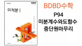 [BDBD수학]고등학교 미적분1 비상교육 교과서 P94 미분계수와도함수 중단원마무리