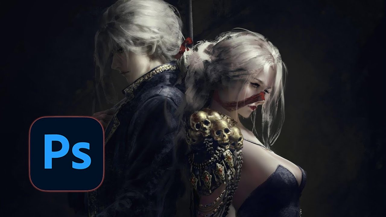 Digital painting timelapse - "S & S" - YouTube