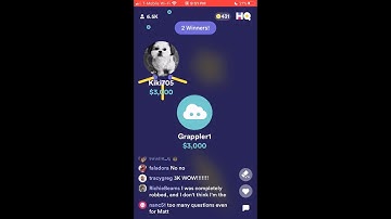 Two people Won $3,000 each on HQ Trivia ($6,000/$12.05-$3,000) February 5th 9:20 PM ET
