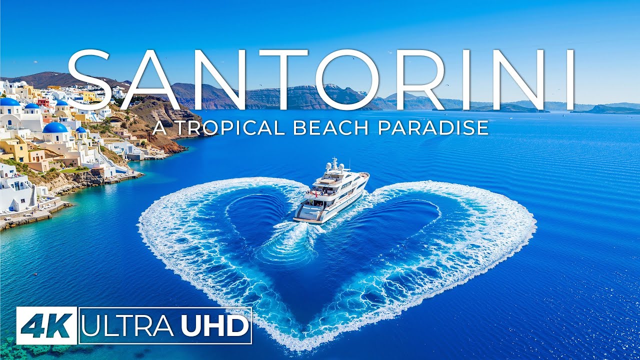 Santorini 4K - Discover the Stunning Caldera & Iconic Blue Domes With Deep House Chill Music