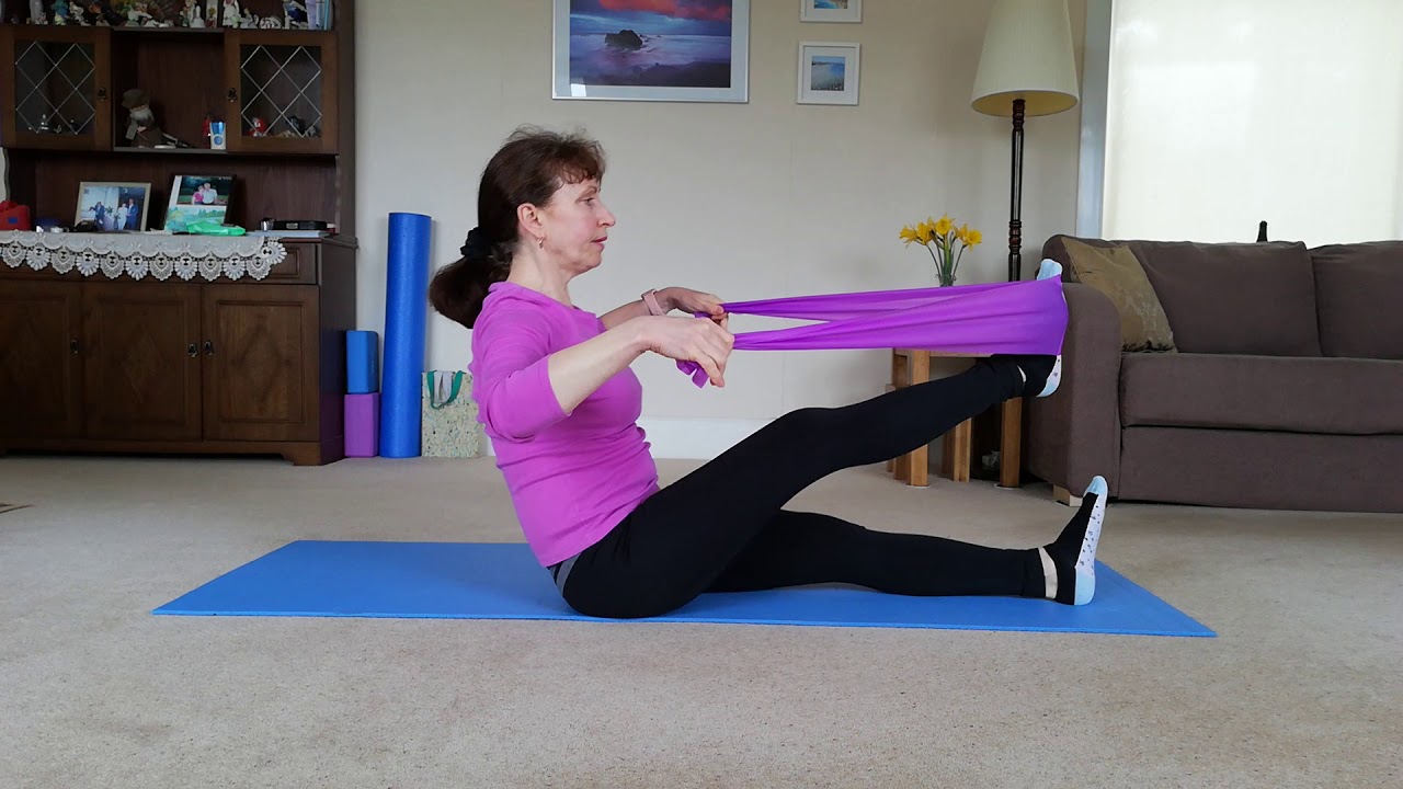 Pilates with thera band YouTube