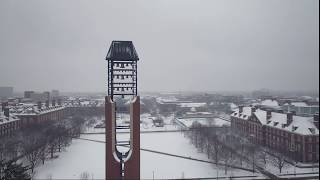 Champaign Urbana, Illinois Snowstorm Drone Footage Winter Storm Gia