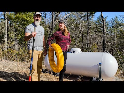 Installing Propane Tank- 500 gallon Propane tank and  Poly gas line-  Home-Flex Poly Gas Line