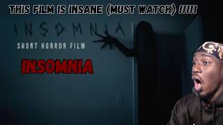 SOMEONE WAS CREEPING ON HER !!! Crizzy Reacts to- INSOMNIA - Horror Short Film #trending #horror