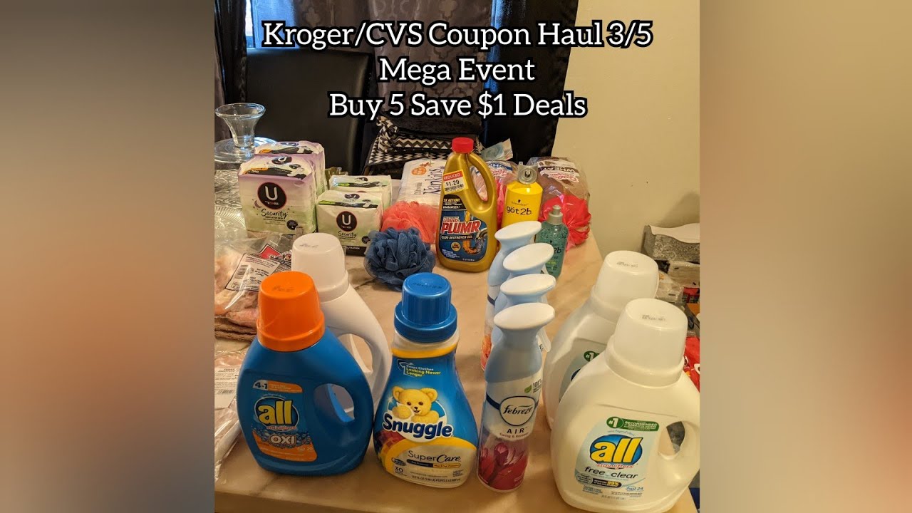 Kroger/CVS Coupon Haul 3/5 Mega Event Buy 5 Save $1