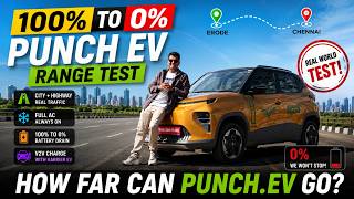 Erode to Chennai in Tata Punch.ev: 100% → 0%🔋India’s First Dry Range Test😱 - Can you trust an EV?🚗⚡