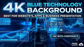 Blue Technology Background 4K | Futuristic Digital Network Animation | Abstract Tech Motion Graphics