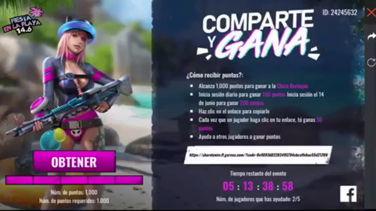 CORRE ASÍ CONSEGUIRAS LA SKIN DE FREE FIRE COMPARTE Y GANA EN 1 SOLO