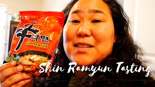 Shin Ramyun Ramen & Koala March Mango Creme Tasting ASMR Mukbang
