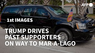 Trump drives by supporters on way to Mar-a-Lago AFP