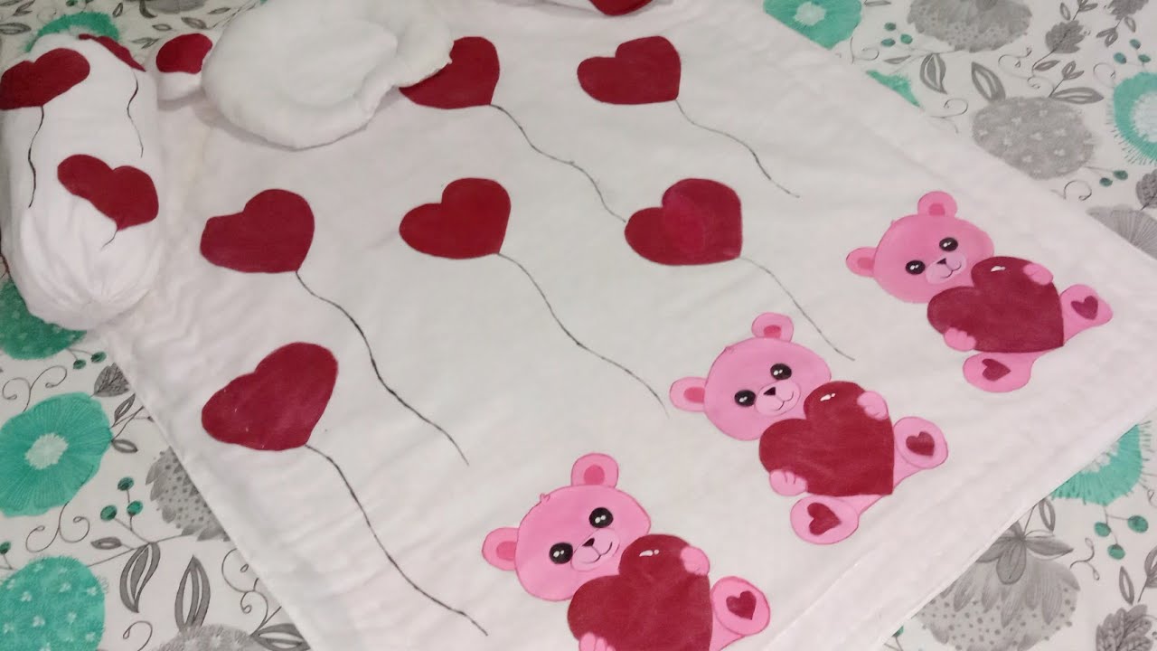 Baby painting bedsheet designhow to Paint teddy Bear (full video