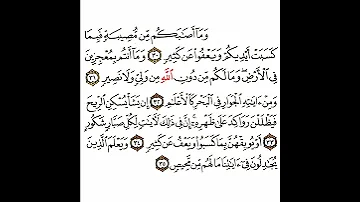 سورة الشورى 12 القسم الثاني عشر تكرار كيفي من وما أصابكم من مصيبة إلى ما لهم من محيص 