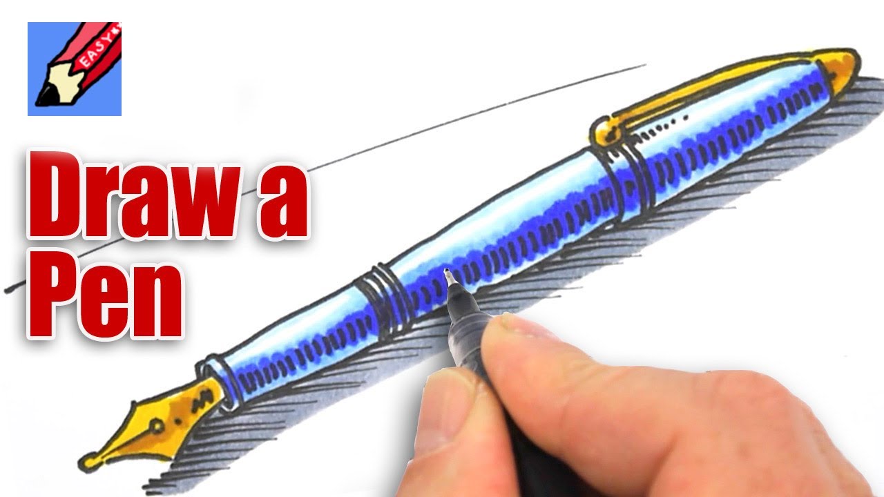 How to draw a Fountain Pen Real Easy - YouTube