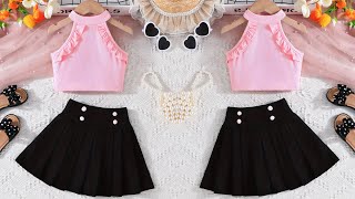 Halter Neck Ruffle Baby Top With Pleated Skirt Cutting and Stitching | Trending Very Easy Baby Dress screenshot 5