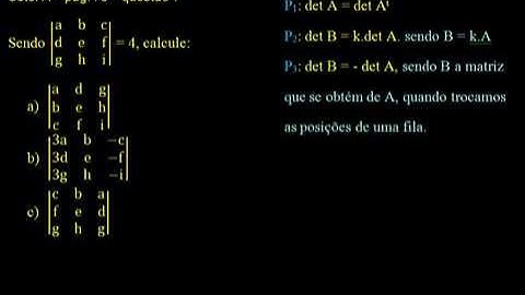 Propriedades dos determinantes