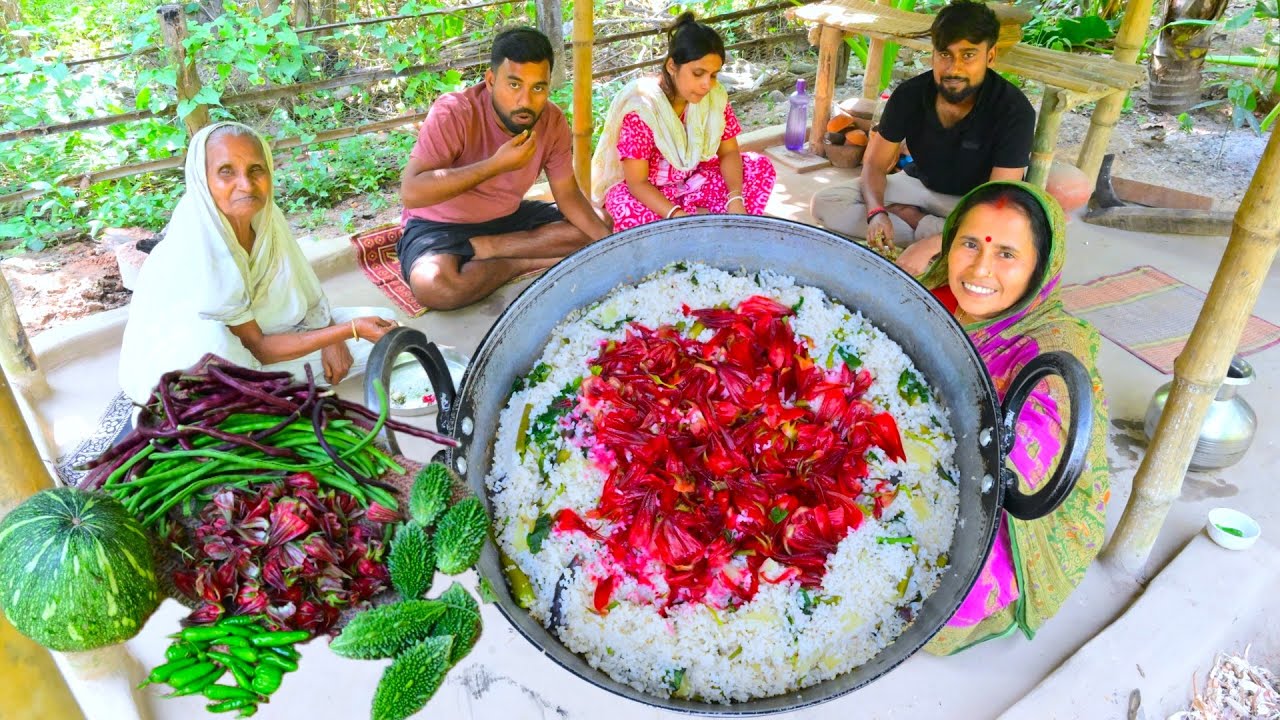 লাল টক ফলের পাপড়ি দিয়ে শীতের সকালের খুদের ভাত খাওয়া | Winter special bengali Khuder Bhat recipe