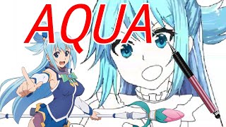 Aqua from Konosuba Re-Draw by reference photo (ibisPaint).