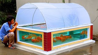 Make a 4-glass fish tank with a sunshade roof