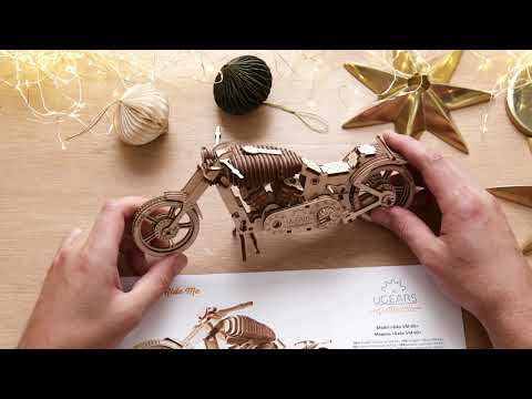 The Ugears Bike VM-02: a real motorcycle you can assemble on your table