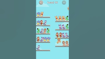 Animal Sort Puzzle Level 14 - Pet Sort Game All Levels Gameplay Solution #Shorts
