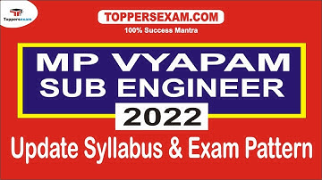 MP VYAPAM SUB ENGINEER Update Syllabus & Pattern 2022 | Online Test Series | Question Bank | Books