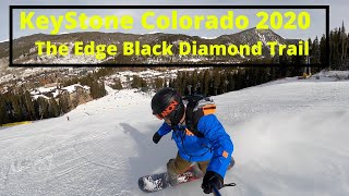 Keystone Colorado 2020, The EDGE Black Diamond trail. #snowboarding #keystone #travel #seniorhealth 