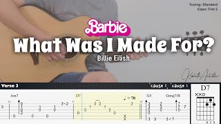What Was I Made For? - Billie Eilish | Fingerstyle Guitar | TAB + Chords + Lyrics Kenneth Acoustic