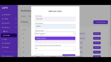 How to Create Store on the Lumi Business Inventory