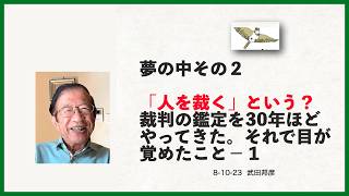 夢の中（2）「『人を裁く』という？（1）：裁判の鑑定で目が覚めたこと」