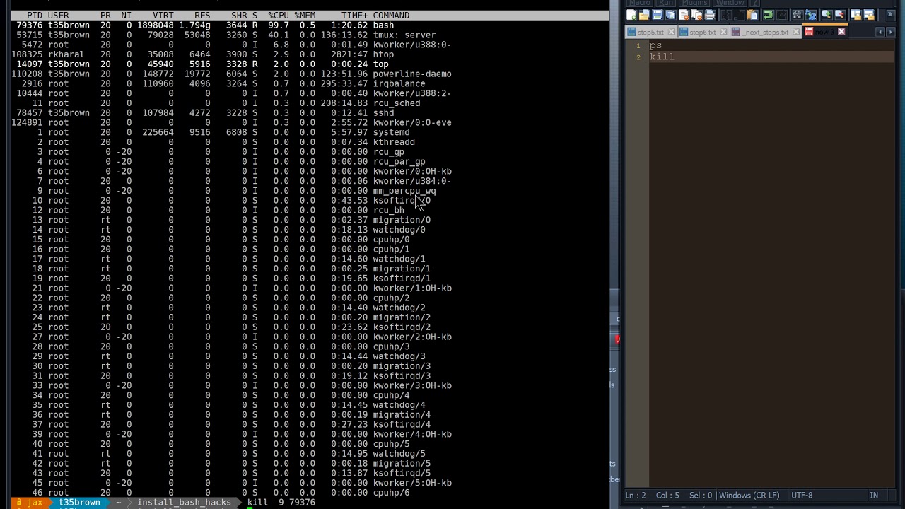 MCLab Tutorial 8: Using ps, kill and top -- search for a Linux process and kill it!
