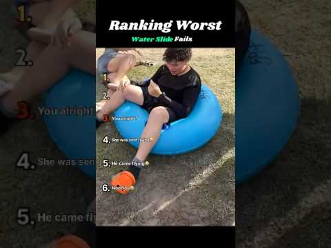 Worst Water Slide Fails Ranked! #top5 #waterslide #fails #fun