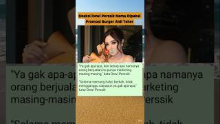 Reaksi Dewi Perssik Nama Dipakai Promosi Burger Aldi Taher #shorts #feedshorts #masukberanda