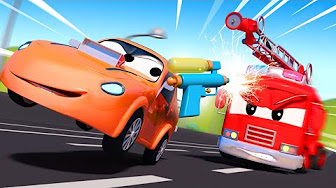 Car Patrol of Car City Trucks Cartoon For Kids with Firetruck, Police
