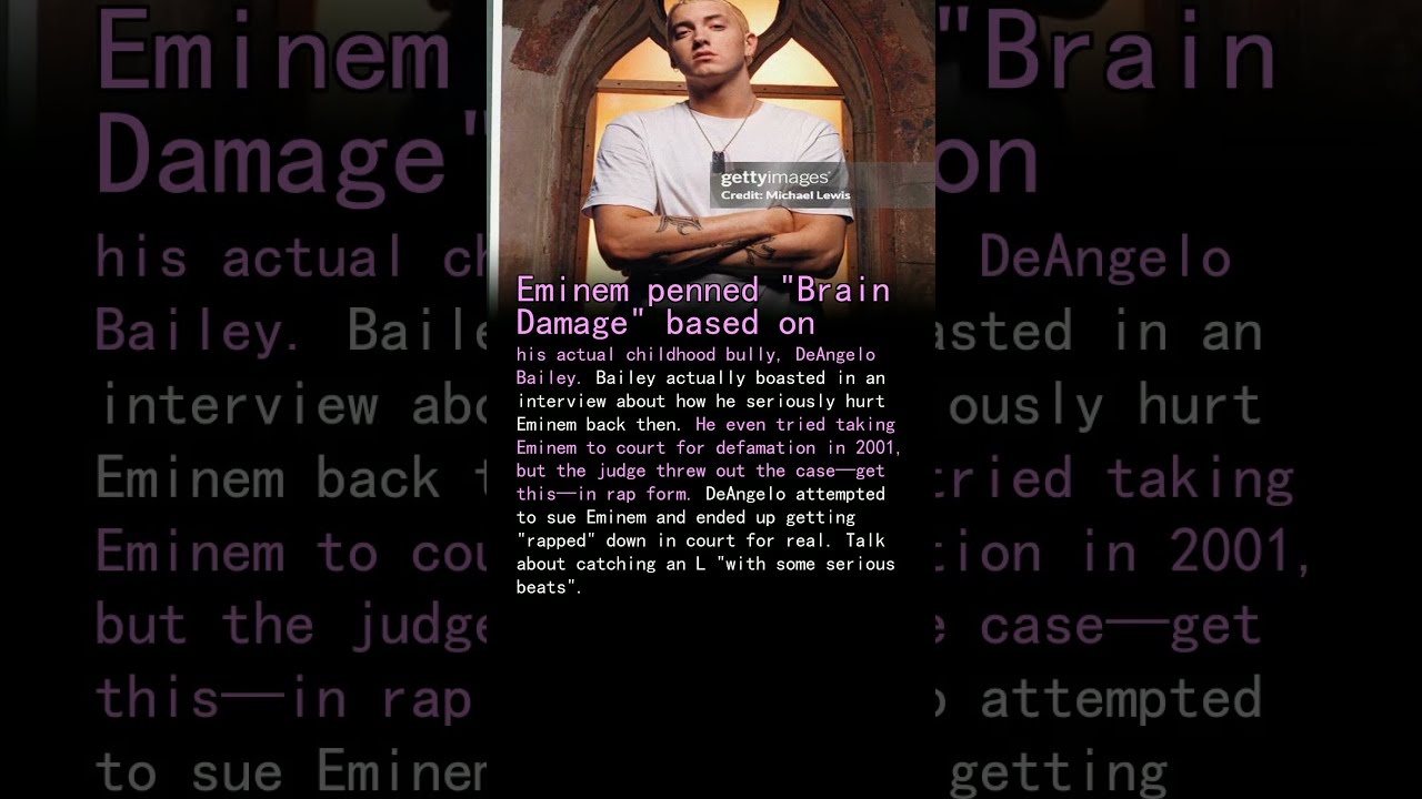 Eminem Wrote Brain Damage About His Real Life Childhood Bully DeAngelo Bailey RPQ65Ep9Dhw 10 S