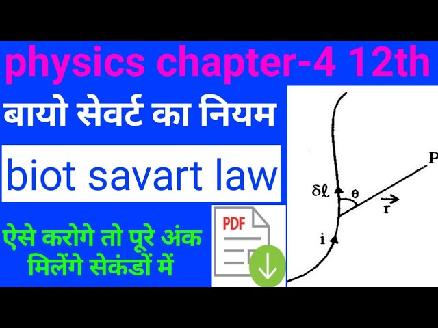 class-12th।।biot savart law।बायो सेवर्ट का नियम।।bayo savart ka niyam/in hindi - YouTube