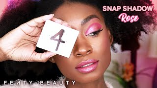 Download lagu Fenty SNAP Shadows 4–Rose, Bold Hot Pink Eyeshadow, Flower Petal Shape • Dark Skin | Hooded Eyes