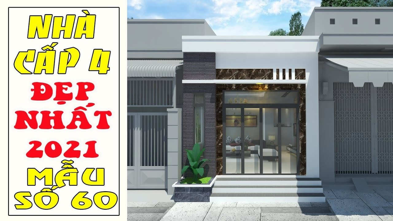 Nhà cấp 4 đẹp nông thôn 3 phòng ngủ mái tole