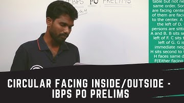 SEATING ARRANGEMENT - CIRCULAR FACING INSIDE/OUTSIDE | IBPS PO PRELIMS | TOP LEVEL  | SHANKAR SIR
