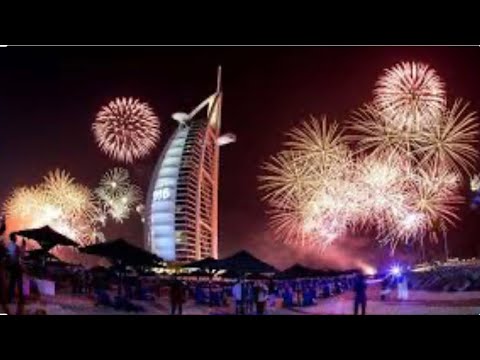 DUBAI BURJ AL ARAB FIREWORKS | with Heart shape fireworks