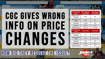 CGC GIVES WRONG INFO ON PRICE CHANGES | HOW DID THEY RESOLVE THE ISSUE?