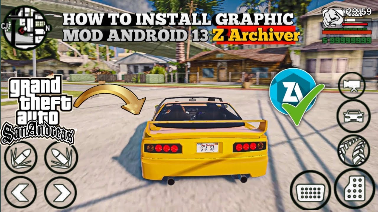 GTA SA ANDROID 13 HOW TO INSTALL GRAPHICS MODPACK (Z Archiver Data Folder  Access) Gta Sa Android 13 
