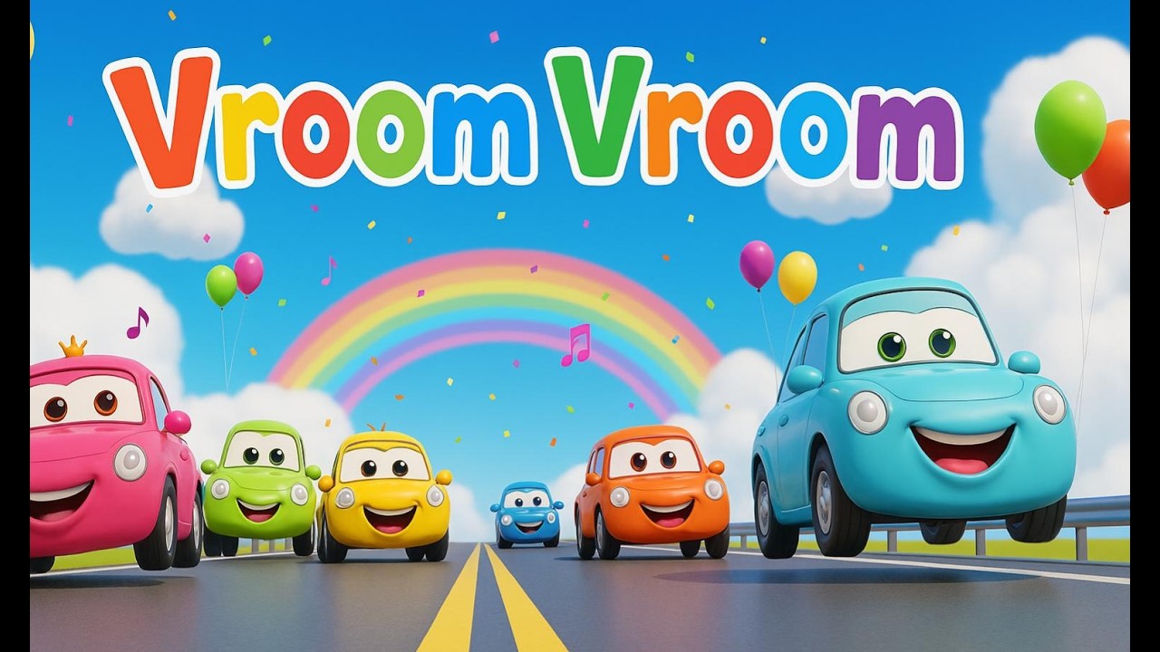Vroom Vroom Happy Cars 🚗🎵 | Cars Nursery Rhymes for Kids | Fun Kids Songs | Learning #happy #kids