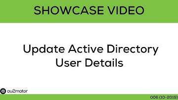 Active Directory Self Service with au2mator - Update Active Directory User Details