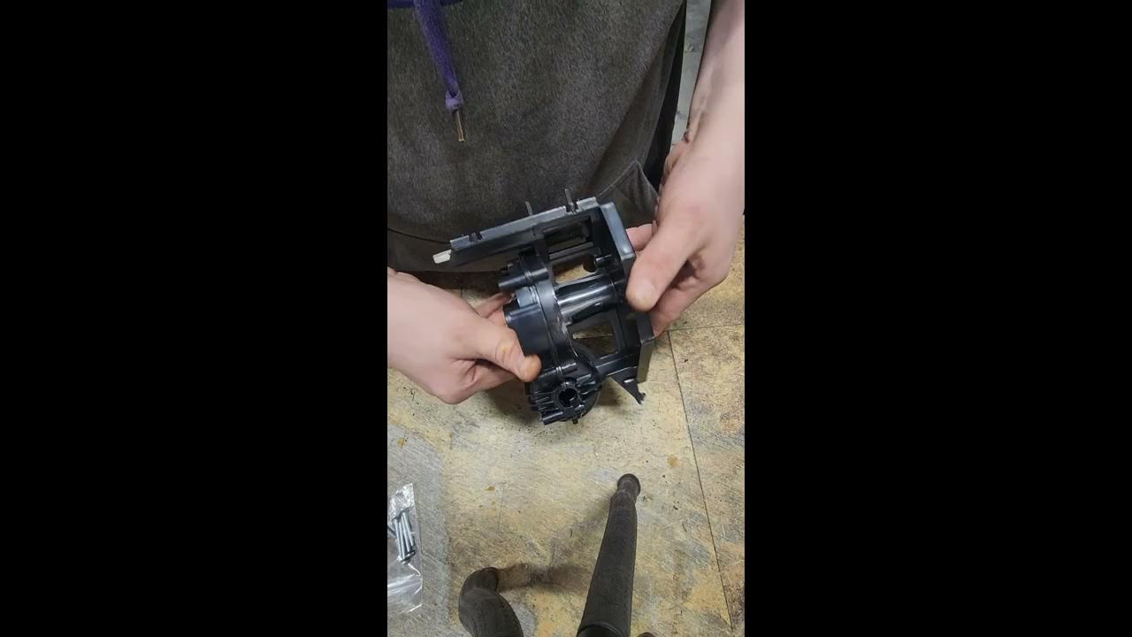 Stanley garage door opener gear housing replacement. - YouTube