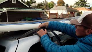 How to Tie a Surfboard or SUP to a Car with Roof Rails