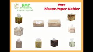 Rmy Onyx Tissue Paper Holder, Rectangle Holder, Onyx Stone Tissue Box Cover