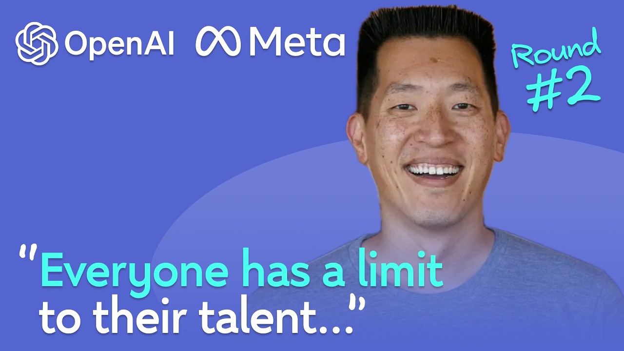 OpenAI와 Meta 로고 옆에 인터뷰이와 재능의 한계에 관한 문구가 배치된 Philip Su 인터뷰 썸네일